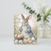 Osterhase Vintage Postkarte (Stehend Vorderseite)