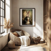 Osterhase Vintages Portrait Printable Kunst, Dicht Poster