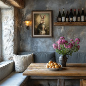 Osterhase Vintages Portrait Printable Kunst, Dicht Poster