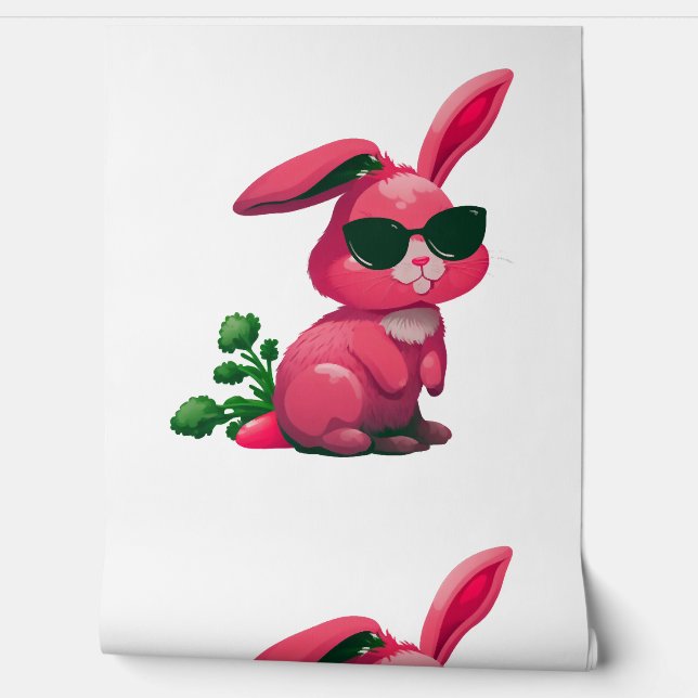 Osterhase vor coolem Osterhasen Tapete (Abrollen)