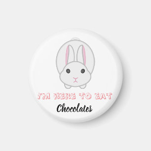 Osterhase warte Schokolade zu essen Magnet