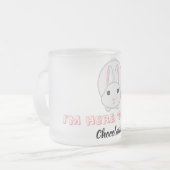 Osterhase warte Schokolade zu essen Mattglastasse (Vorderseite Links)