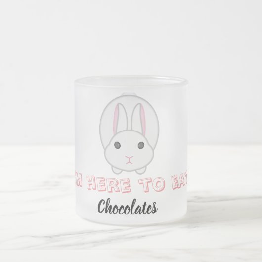 Osterhase warte Schokolade zu essen Mattglastasse (Mittel)