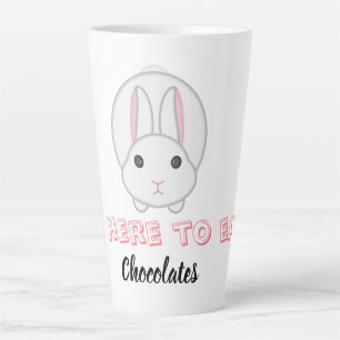 Osterhase warte Schokolade zu essen Milchtasse