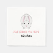 Osterhase warte Schokolade zu essen Serviette (Vorderseite)