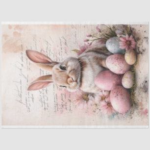 Osterhase Wasserfarbe bemalte Eier Decoupage Seidenpapier
