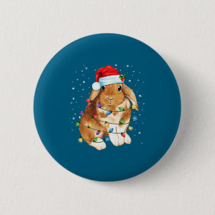Osterhase Weihnachtslichter Weihnachtsmann Hut Lus Button