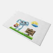 Osterhase wünscht ein frohes Ostern Fußmatte (Schrägansicht)