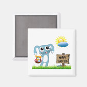 Osterhase wünscht ein frohes Ostern Magnet (Vorderseite/Rückseite)