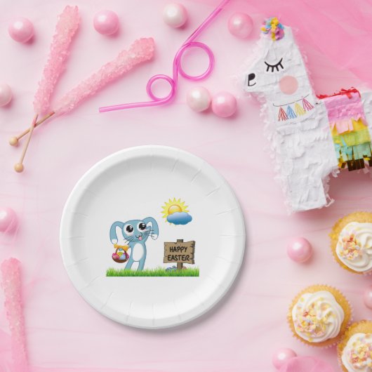 Osterhase wünscht ein frohes Ostern Pappteller (Party)
