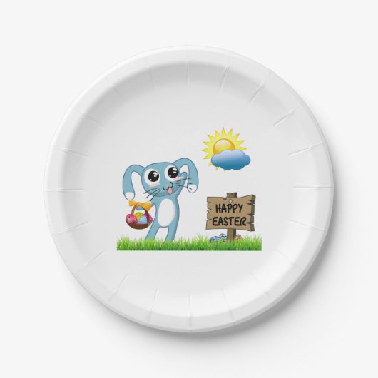 Osterhase wünscht ein frohes Ostern Pappteller (Vorderseite)