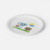 Osterhase wünscht ein frohes Ostern Pappteller (Schrägansicht)