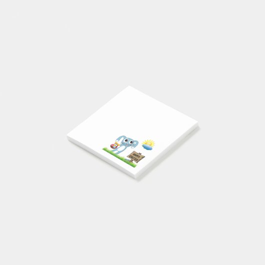 Osterhase wünscht ein frohes Ostern Post-it Klebezettel (angewinkelt)