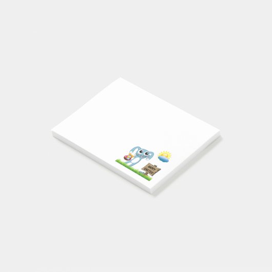 Osterhase wünscht ein frohes Ostern Post-it Klebezettel (angewinkelt)