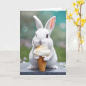 Osterhase zu essen Eiskrem Karte (Gelbe Blume)