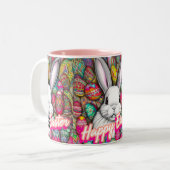Osterhase Zweifarbige Tasse (Vorderseite Links)