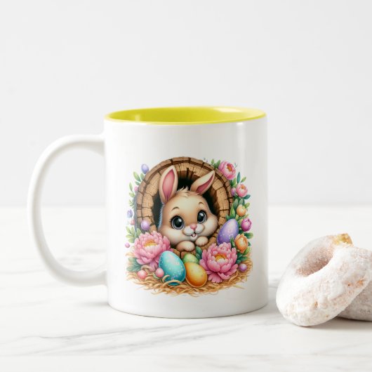 Osterhase  zweifarbige tasse (Mit Donut)