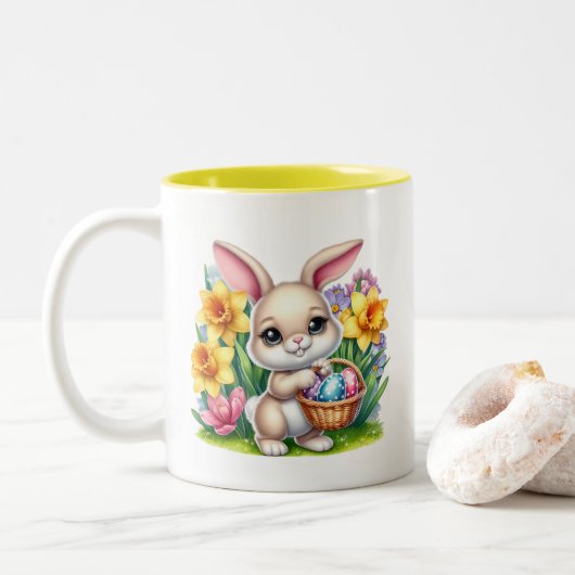 Osterhase zweifarbige tasse (Mit Donut)