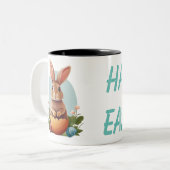 Osterhase Zweifarbige Tasse (Vorderseite Links)