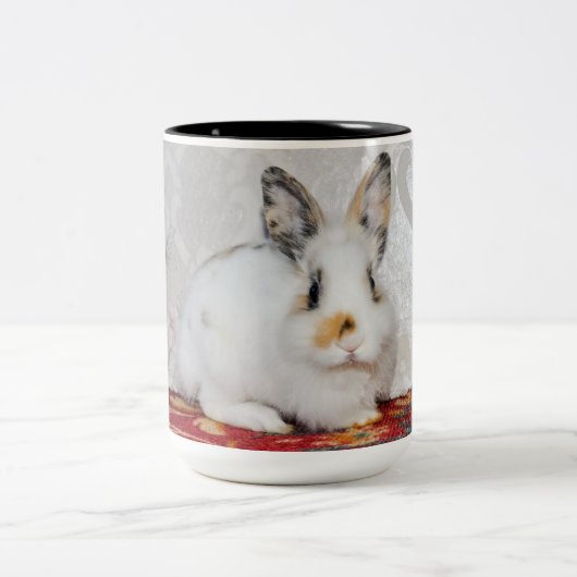 Osterhase Zweifarbige Tasse (Mittel)