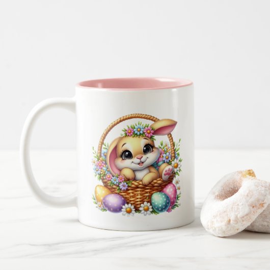 Osterhase zweifarbige tasse (Mit Donut)
