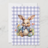 Osterhaseger und Blume Kinderdusche Einladung (Rückseite)