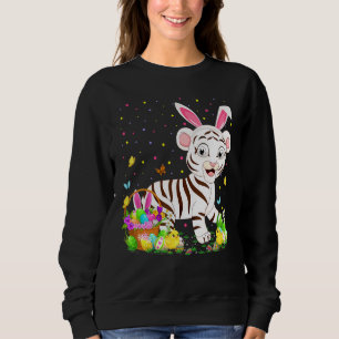 Osterhasegi Jagen Weißer Tiger Ostersonntag Sweatshirt