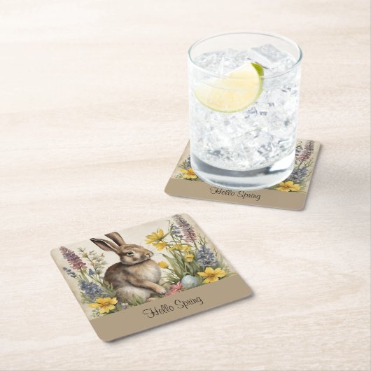 Osterhasegi Rechteckiger Pappuntersetzer (Vor Ort)