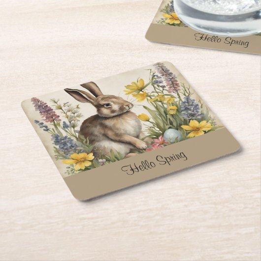 Osterhasegi Rechteckiger Pappuntersetzer (angewinkelt)