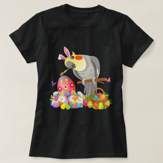 Osterhaselcockatiel Zeichnend Schokoladeneier Lieb T-Shirt (Design vorne)