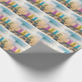 Osterhasen am Strand Geschenkpapier (Ecke)