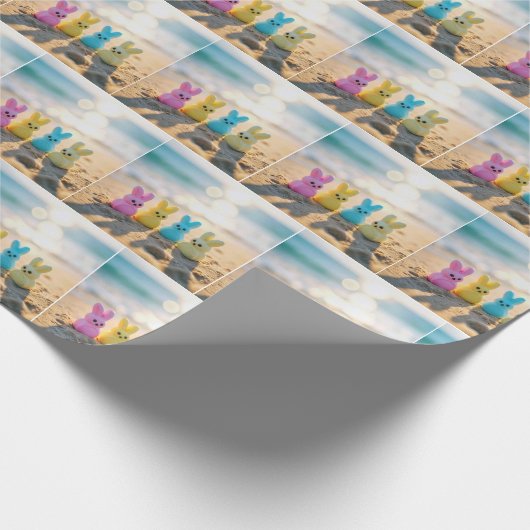 Osterhasen am Strand Geschenkpapier (Ecke)