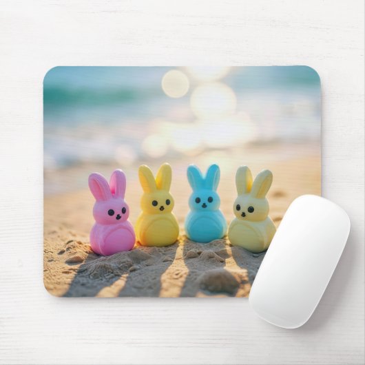 Osterhasen am Strand Mousepad (Mit Mouse)