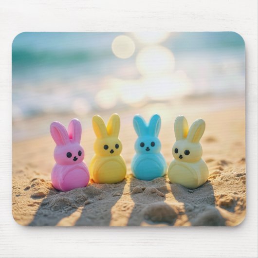 Osterhasen am Strand Mousepad (Vorne)