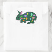 Osterhasen-Aufkleber Ovaler Aufkleber (Tasche)