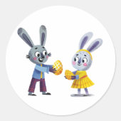 Osterhasen-Austauschaufkleber Runder Aufkleber (Vorderseite)