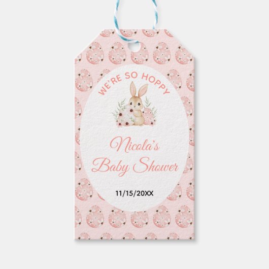 Osterhasen-Baby-Party Geschenkanhänger (Vorderseite)