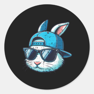 Osterhasen Baseball Cap Sungles Rabbit Boys Runder Aufkleber