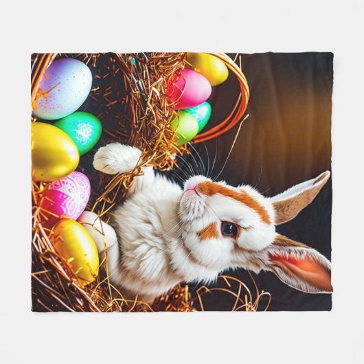 Osterhasen Basket & Eier Fleecedecke (Vorderseite (Horizontal))