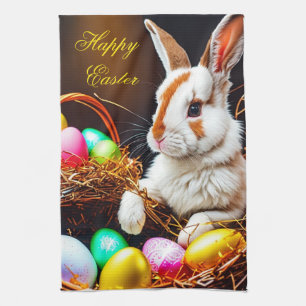 Osterhasen Basket & Eier Geschirrtuch