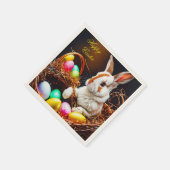 Osterhasen Basket & Eier Serviette (Ecke)