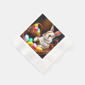 Osterhasen Basket & Eier Serviette (Ecke)
