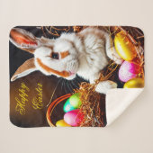 Osterhasen Basket & Eier Sherpadecke (Vorderseite (Horizontal))
