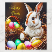 Osterhasen Basket & Eier Weinetikett (Einzelnes Label)