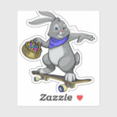 Osterhasen Blau Aufkleber (Blatt)