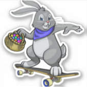 Osterhasen Blau Aufkleber (Vorderseite)