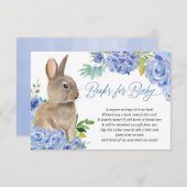 Osterhasen bläulich-weiße Blumenbücher für Babyenz Begleitkarte (Vorne/Hinten)