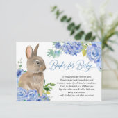 Osterhasen bläulich-weiße Blumenbücher für Babyenz Begleitkarte (Stehend Vorderseite)