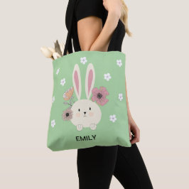 Osterhasen Blume und individuelle Name Tasche