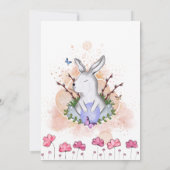 Osterhasen, Blumensträuße Ei Einladung (Rückseite)